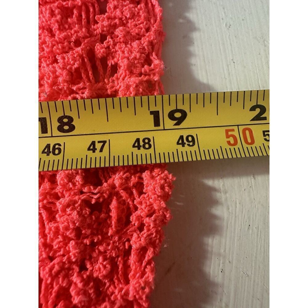 Pink Victoria Secret Top Womens M/L Beach Cover Up Crop Macrame Neon Halter - Picture 7 of 7